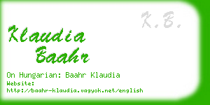 klaudia baahr business card